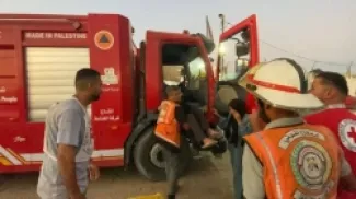 توقف جميع مركبات الدفاع المدني عن العمل في محافظتي غزة والشمال