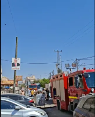إخماد حريق في مستودع خارجي تابع لمحكمة الرمثا